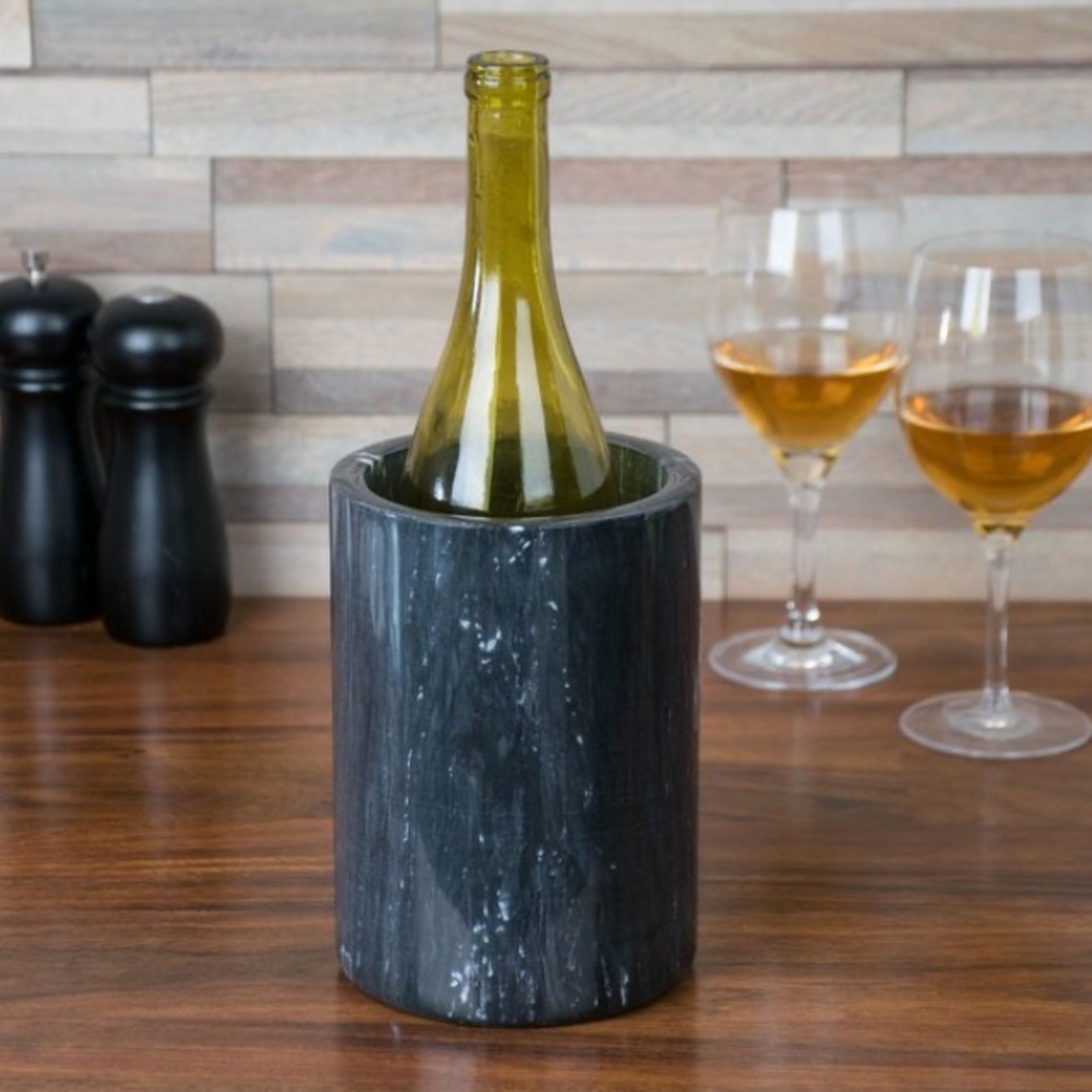 TABLECRAFT 5488 Black Marble Wine Cooler 7” x 5”